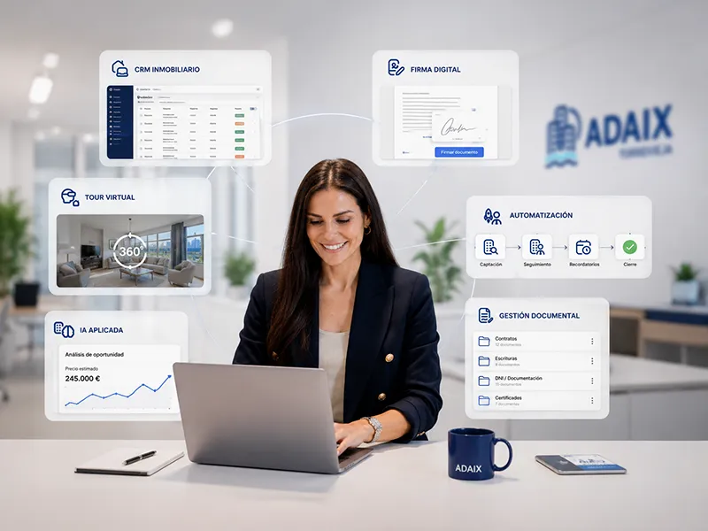Tecnología diseñada para agencias inmobiliarias modernas como Adaix